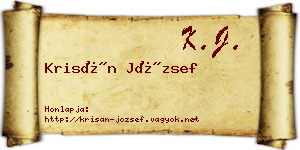 Krisán József névjegykártya