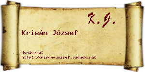 Krisán József névjegykártya